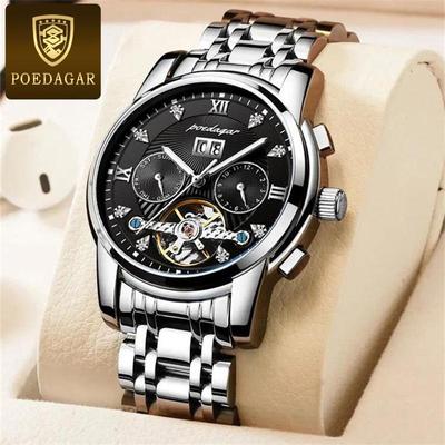 Новые роскошные мужские часы высшего бренда с коробкой, автоматические водонепроницаемые светящиеся мужские механические часы
