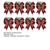 Christmas Bows with Pine Cones Pine Needles Buffalo Plaid Ribbon Bows Christmas Tree Wreath Decoration for Gift Wrapping