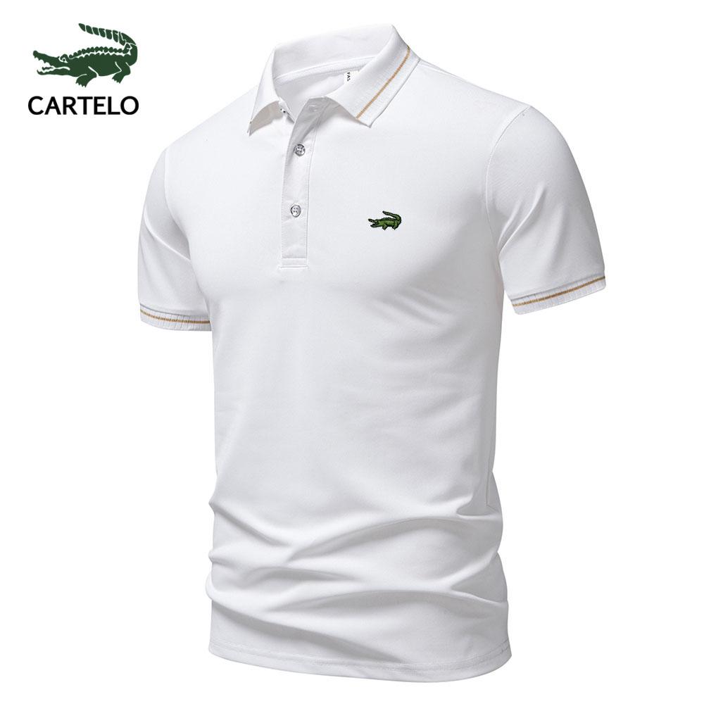 CARTELO Летняя новая спортивная повседневная футболка с вышитыми лацканами 2025 года, влагоотводящая и потоотводящая рубашка-поло