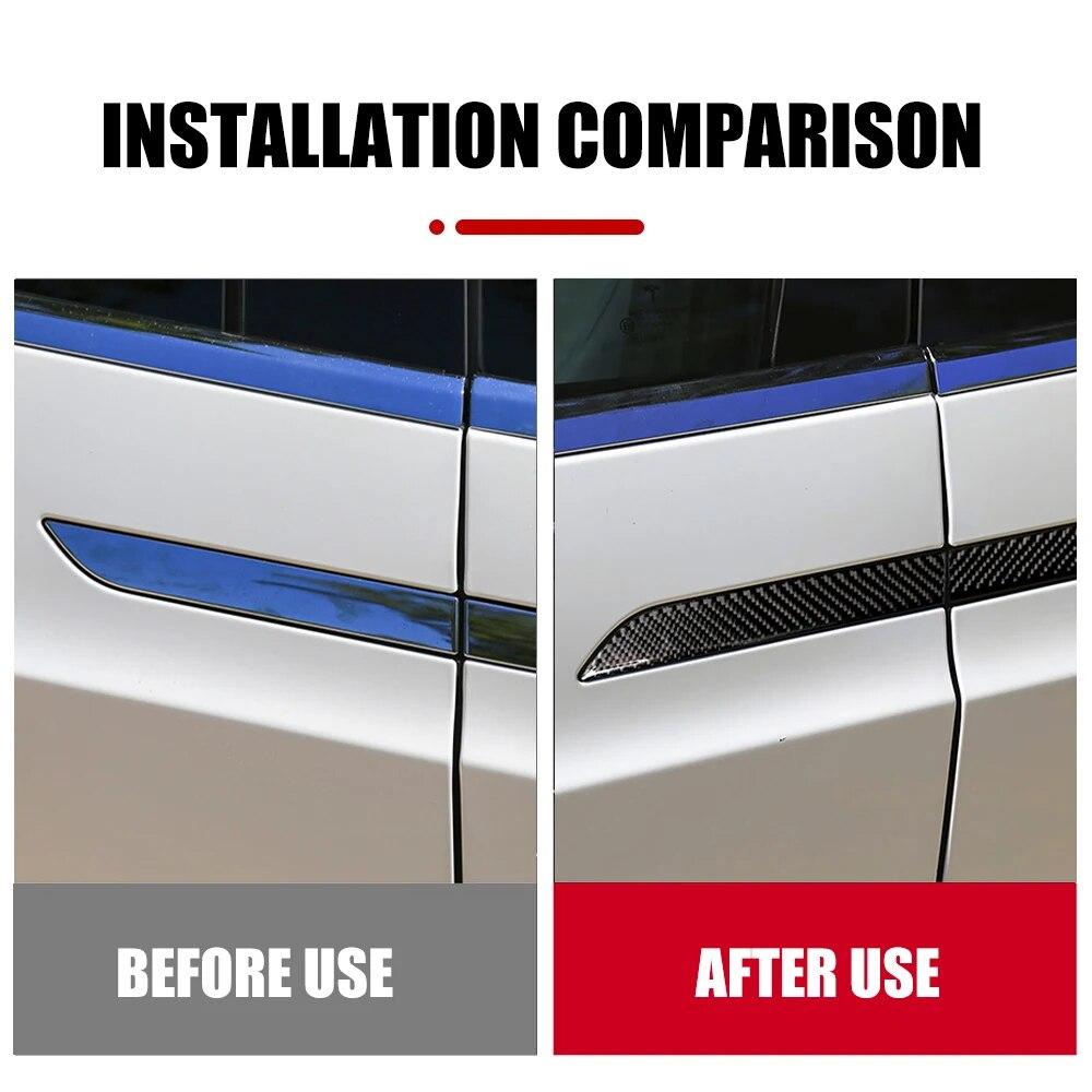 4 шт. для Tesla Model X 2016- наклейки на дверные ручки автомобиля отделка из настоящего углеродного волокна наклейка tesla комплект защитных ручек двери