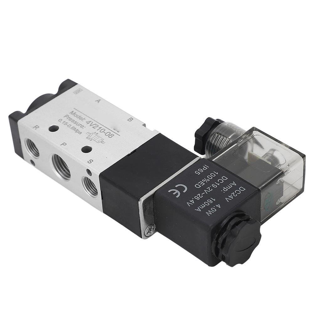 Электромагнитный пневмораспределитель 2-позиционный 5-линейный Алюминиевый сплав Высокая точность Пневматический реверсивный клапан DC24V PT