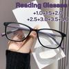 Unisex Basic Classic Square Frame Reading Glasses New High-end Anti Blue Light Far Sight Eyeglasses Eye Protection Eyewear+4.0