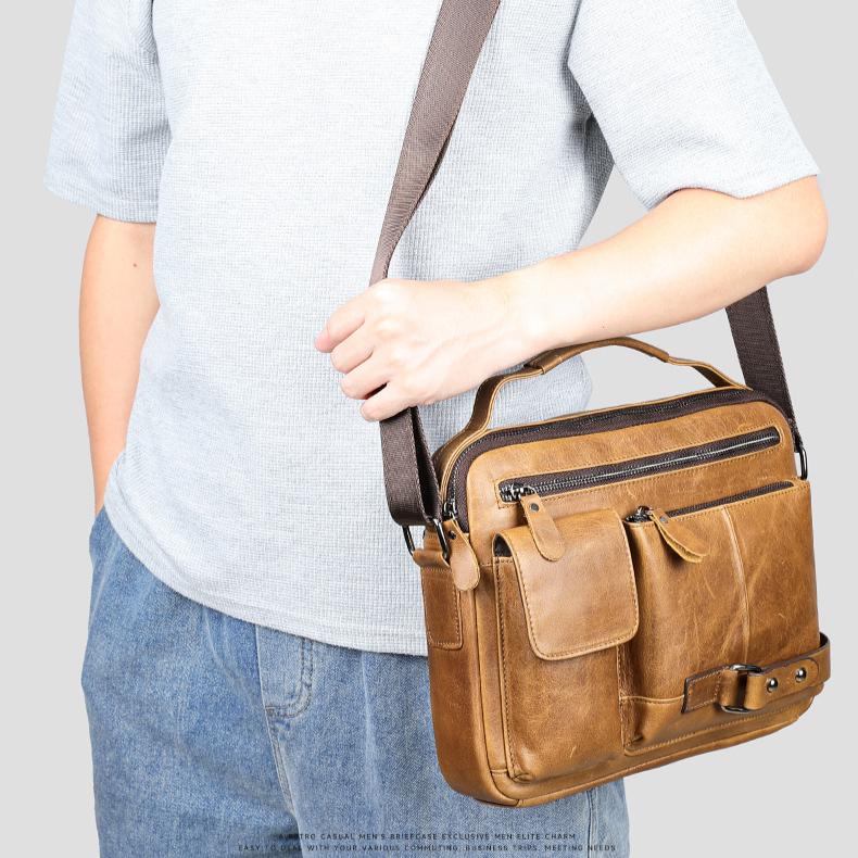 Винтажная кожаная сумка через плечо Crazy Horse, большая вместимость, вмещает сумки из натуральной кожи