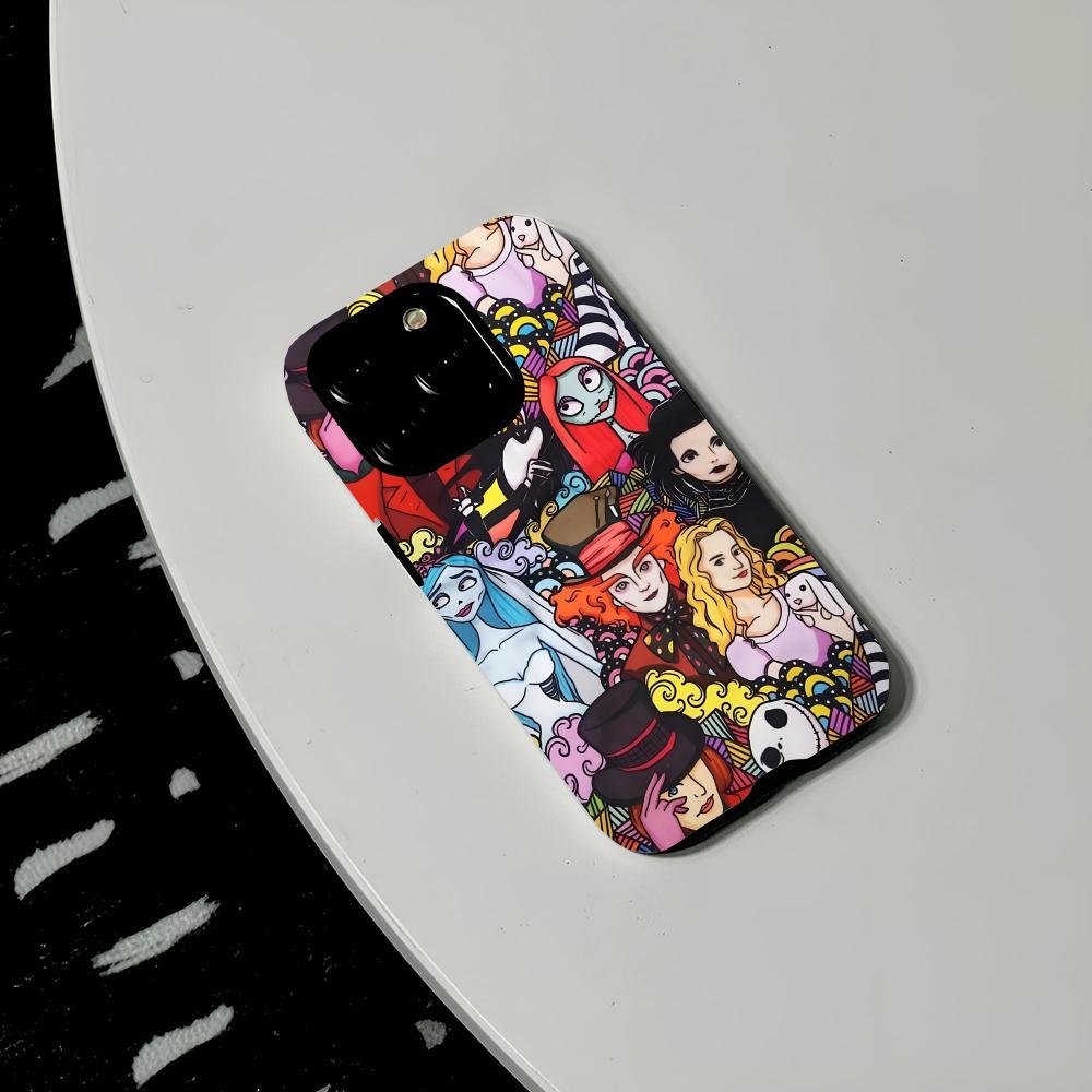 Чехол для телефона Тима Бёртона Жесткий ПК Для IPhone 16Promax 17 16 15 14 13 12 11 Pro Max Plus Глянцевая HD Крышка