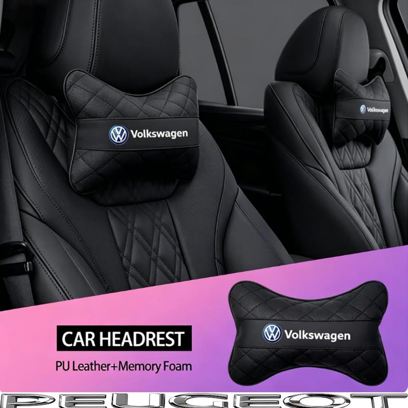 Car Seat Head Support Cushion Lumbar Pillow Interior Accessories For VW GTI Polo Golf Passat Tiguan Arteon CC Taigo T-ROC HubCap zq7