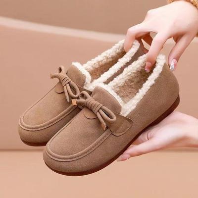 Новые хлопковые туфли женские зимние бархатные теплые туфли Doudou модные универсальные туфли нескользящие с мягкой подошвой хлопковые ботинки утолщенные