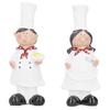 Смола Пара фигурка шеф-повара Скульптуры Статуи Декор Кухня Бар Кабинет Пекарня Украшение Подарок
