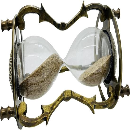 Песочные часы с зигзагообразным таймером Песочные часы Морские песочные часы. Двухсторонний красивый выгравированный дизайн Уникальный песочно-коричневый цвет