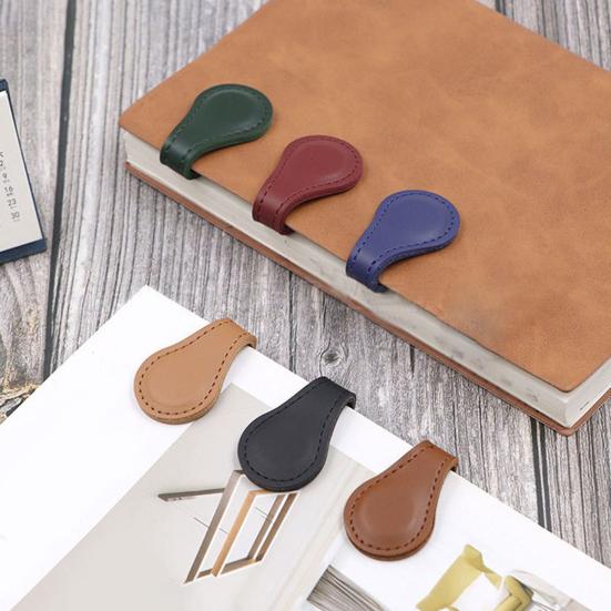 Двойные магнитные концы закладки гравированные искусственная кожа закладка клип ретро дизайн