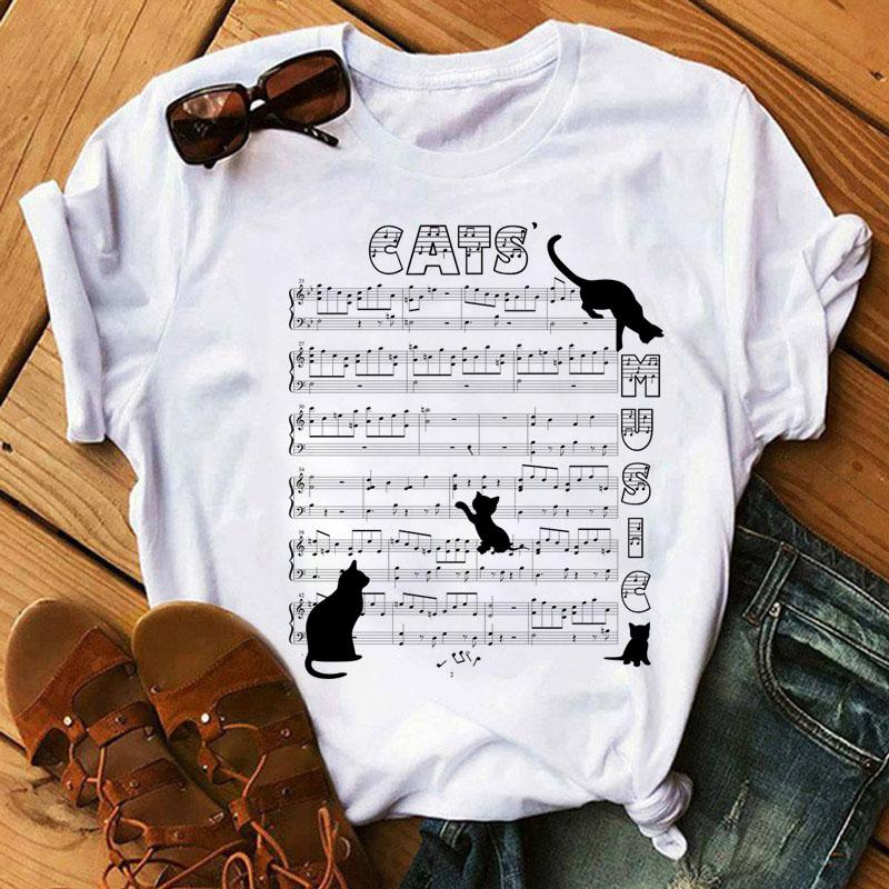 Футболка с принтом Music Note Heart, модная женская футболка 90-х годов, женские топы для девочек, милые футболки с короткими рукавами, женская футболка, одежда