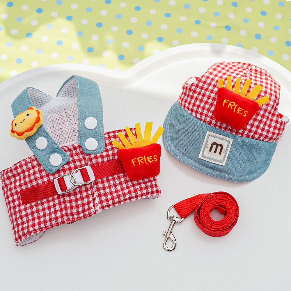 Spring Summer Pet Chest Strap Traction Rope Cat Puppy Dog Cat Clothing Outing Clothing Autumn Dog Supplies