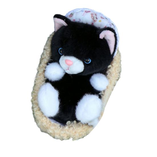 Милая реалистичная плюшевая игрушка котенок со спальным гнездом, мягкая набивная игрушка, пушистая кукла кошка, забавный настольный декор