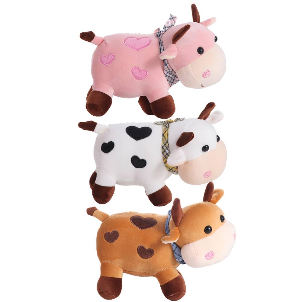 Хлопковая мягкая игрушка Улыбающаяся корова Плюшевая игрушка корова Животное Плюшевая кукла Бык Плюшевая кукла Крупный рогатый скот Плюшевая игрушка