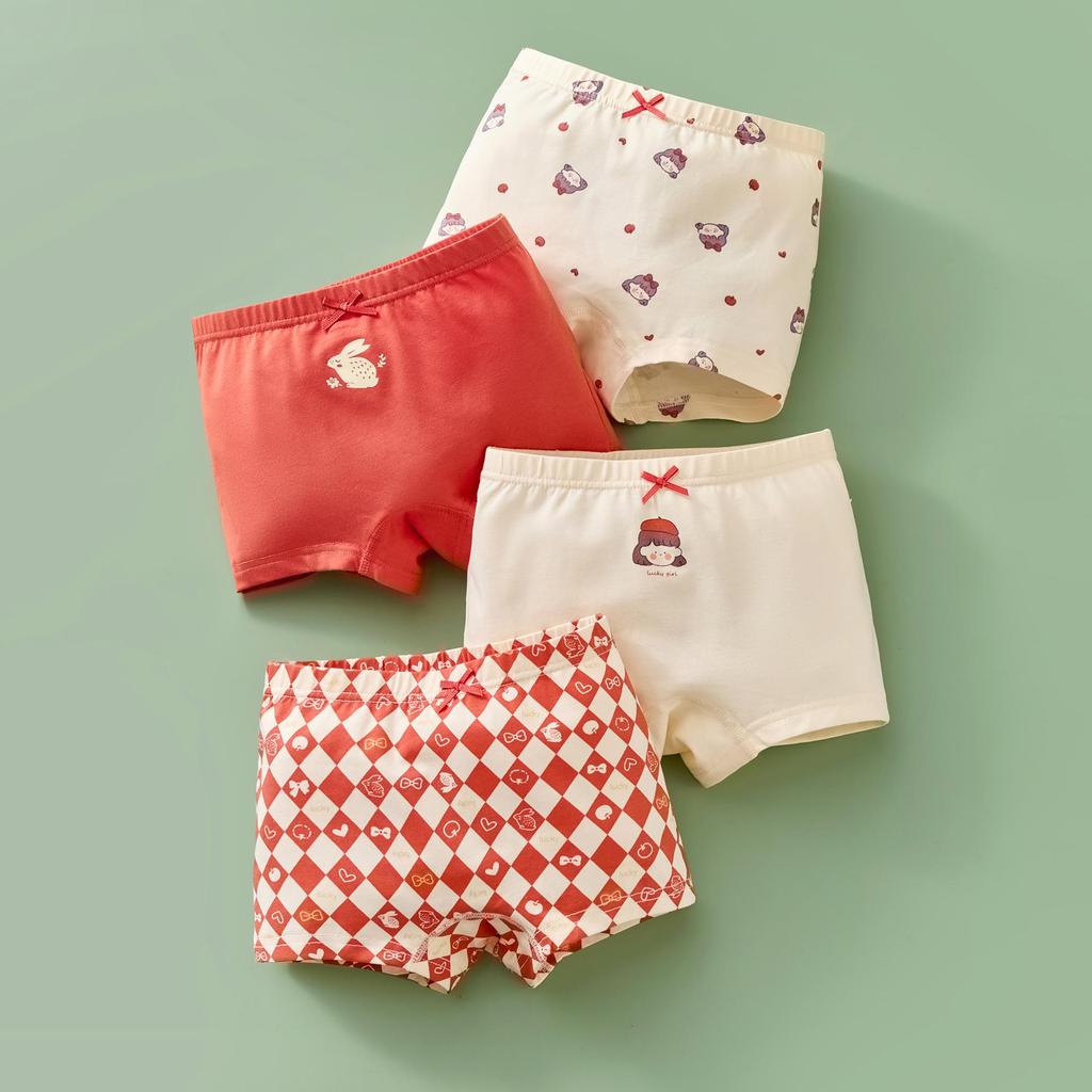 Детские хлопковые антибактериальные шорты-боксеры с рисунком среднего и большого размера для девочек