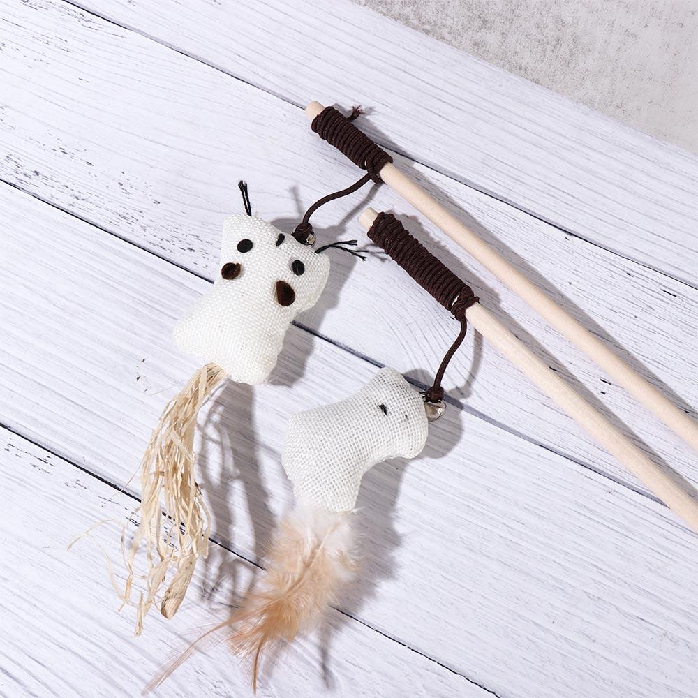Kitten Feather Scratching Mouse With Mini Bell Tease Cat Rod Cat Toy Pet Supplies Interactive Stick