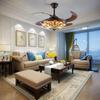 Bymaocar 42in Tiffany Ceiling Invisible Fan LED Light Retractable Blades Remote Control Lighting Color Changes & Speed Settings