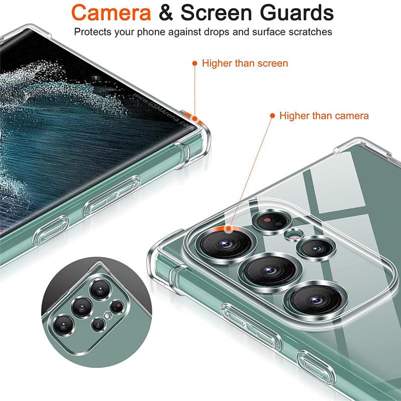 Противоударный мягкий силиконовый прозрачный чехол для телефона с подушкой безопасности для Samsung Galaxy S24 S21 FE S22 S23 5G Plus S23 + S23 Ultra M14 M34 A15 A25 A35 A05 A05S