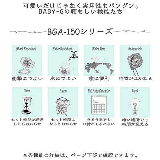 Женские наручные часы Casio Baby-G Серия с цветочным циферблатом BGA-150FL-7AJF Белые