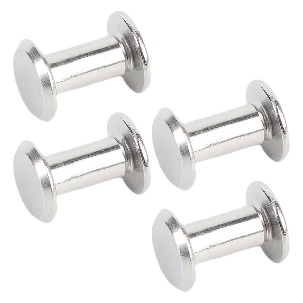 Набор из 50 комплектов винтов-заклепок M4 из нержавеющей стали с плоской круглой головкой, гайки-кнехты для забора для кожаных изделий