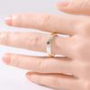 Classic Inlaid Purple CZ Women's Ring Retro Two Color Geometry Daily Wear Party Jewelry Anniversary Gift