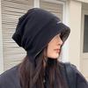 Носимая шляпа для женской осенне-зимней сумки, головная шляпа, большой обхват головы, подчеркивающая лицо, маленькая стопка шляп, теплая вязаная холодная шляпа