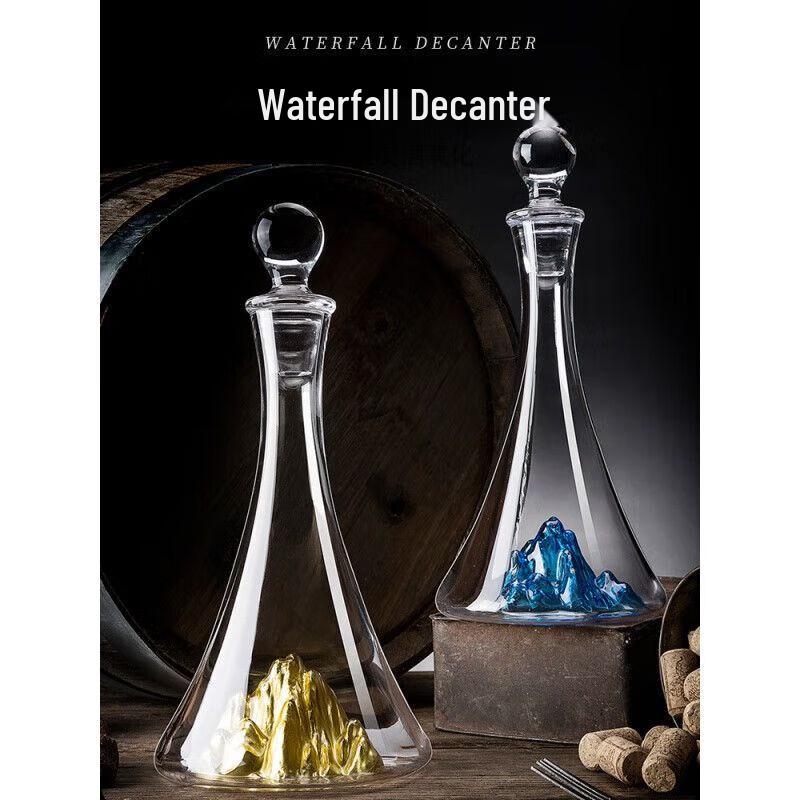 Crystal Glass Iceberg Waterfall Decanter Set