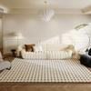 Modern Clover Dot Area Rug, Soft Beige Black Non-Slip Floor Carpet for Living Room, Bedroom  Aesthetic Home