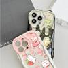 Cute Cartoon Pattern Cream Texture Casing Wavy Edge Soft Silicone Cover Phone Case for OPPO Reno Realme