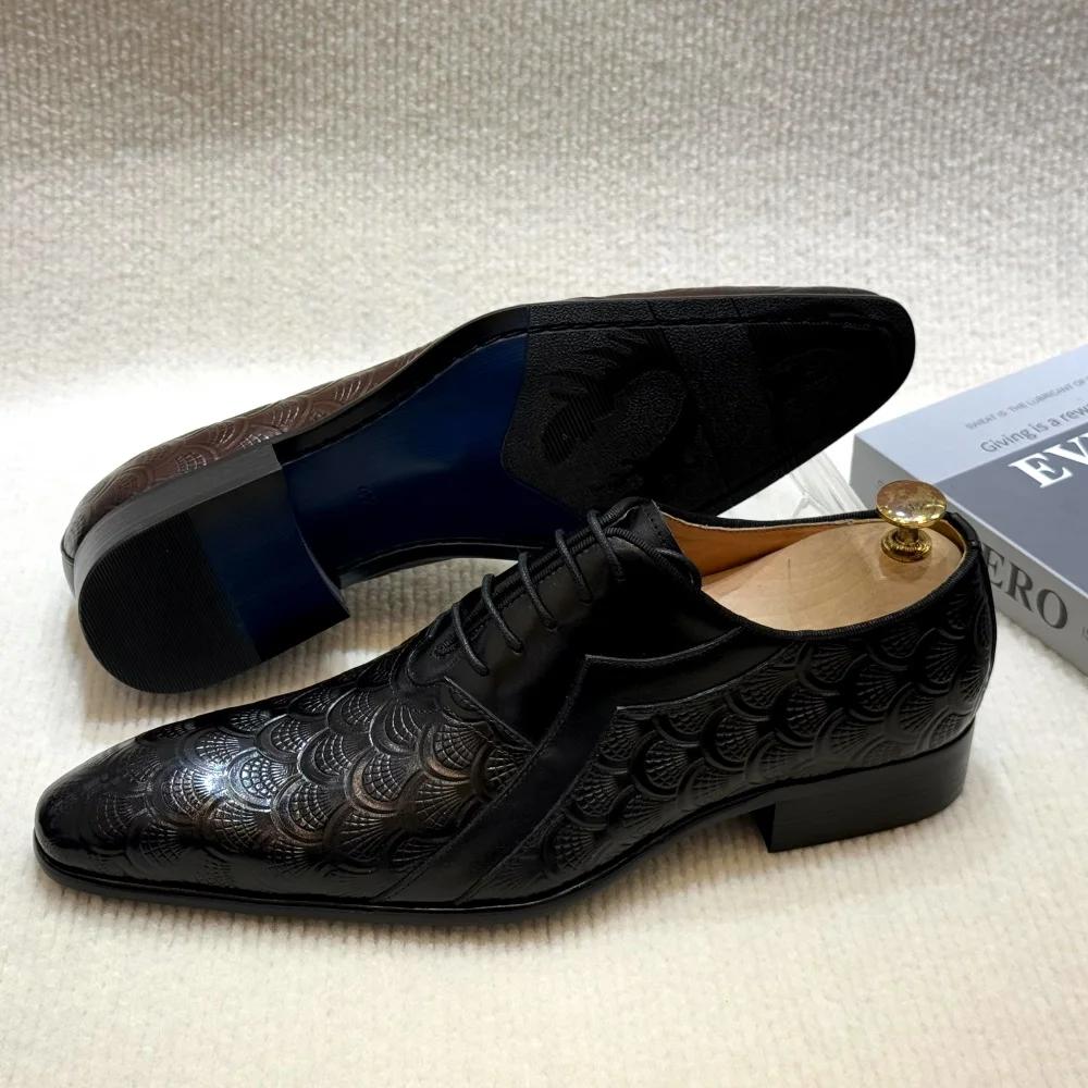 Модная мужская итальянская дизайнерская обувь ручной работы из натуральной кожи, черная, коричневая, оксфорды, деловая офисная обувь на шнуровке, дерби