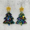Праздничные акриловые серьги-подвески в виде рождественской елки - Красочные праздничные украшения