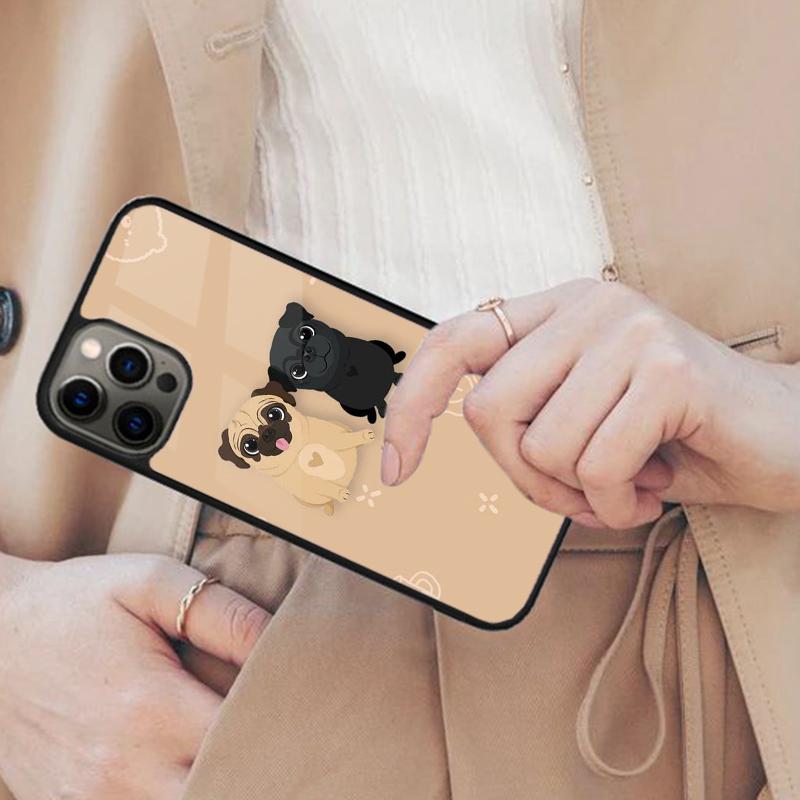 Милый пес мопс Магнитный чехол для телефона ДЛЯ APPLE iPhone 17 Air 16 14 13 12 Pro Max 15 Plus Беспроводная зарядка С чехлом MagSafe