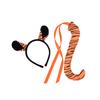Festival Party Animal Hair Hoop Set Giraffe Zebra Tiger Leopard Ears Headband with Tie Tail Halloween Cosplay Costume Accessory