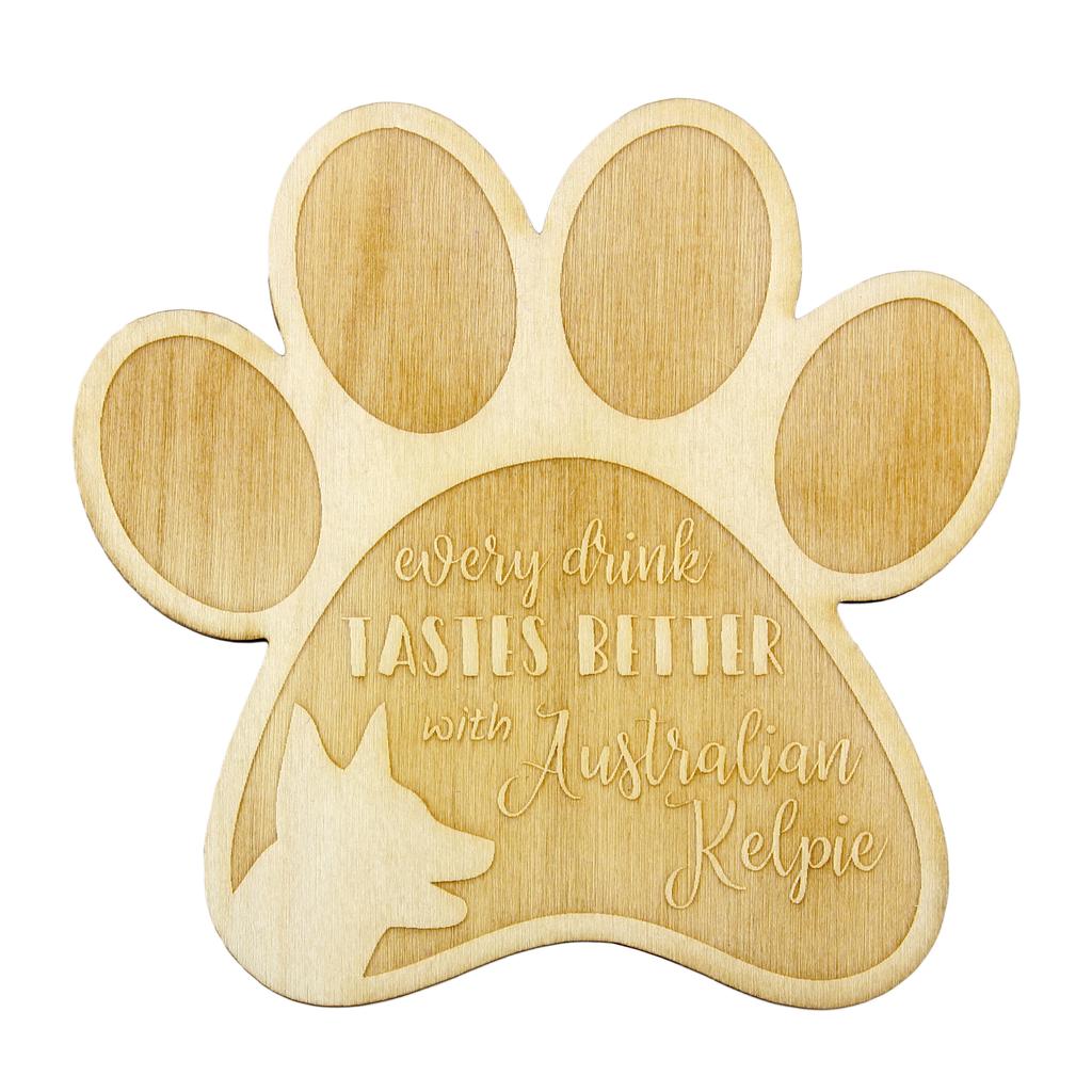Australian Kelpie, Barb, Farmer Dog – Mug coaster, engraved coaster with dog | Art-Dog