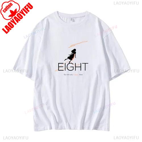 Iu Eight Anime Style Cartoon Graphic Unisex Tshirt Kpop Idol Vintage Oversized Streetwear Loose Fit Tee