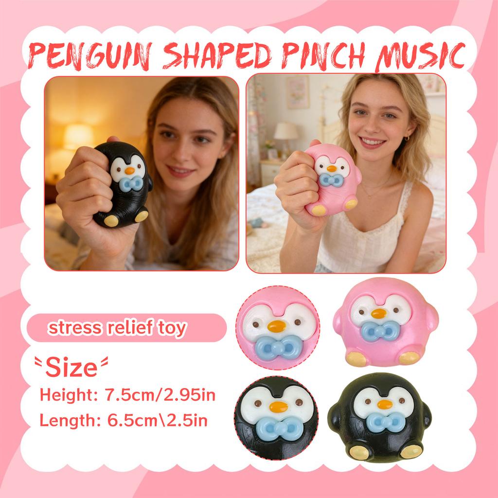 Penguin Shape Stress Relief Toy for Kids and Adults Soft Squeeze Material Cute Animal Design for Hand Exercise and Relaxation