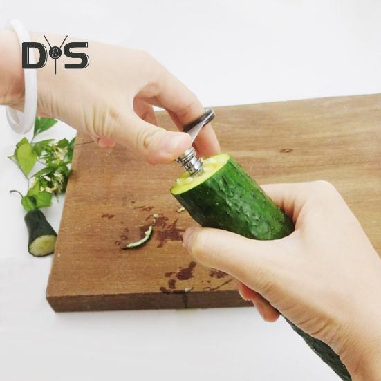 Спиральный овощерез из нержавеющей стали с вращением на 360 градусов для огурцов, моркови, картофеля, эргономичная ручка без BPA и острые лезвия, ручной винт