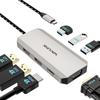 USB-C Док-станция WAVLINK 4K для ноутбука, многопортовый, двойной 4K, 4K, 1080P, 480 Мбит/с USB для дисплея MacBook, 7-в-1, адаптер, DP, HDMI, VGA, 2.0-A