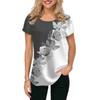 Floral Print Women's T Shirt 2023 New Girls Clothes Fashion Short Sleeve Tees O Neck Simple Blouse Summer Loose Streetwear Tops