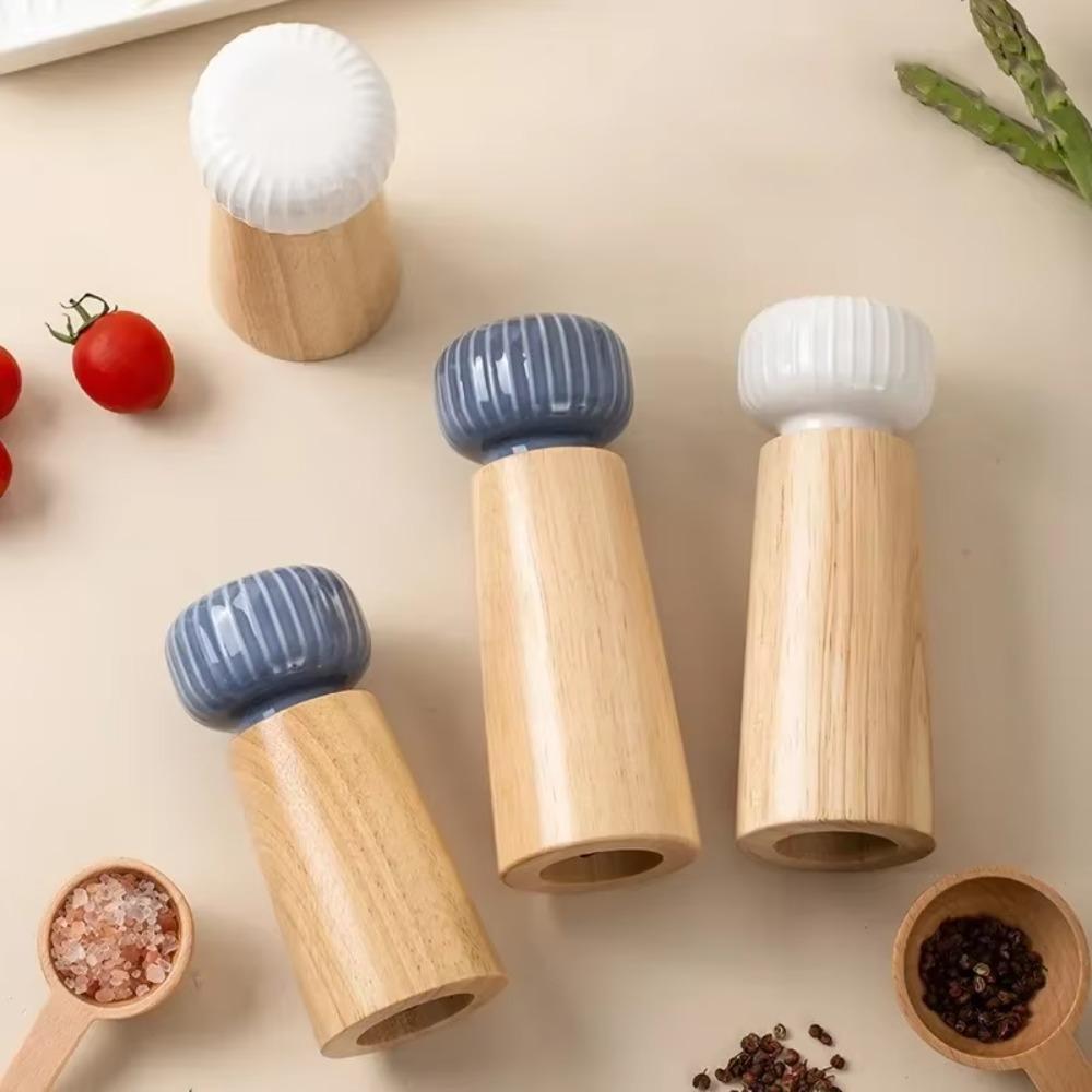 Oak Pepper Salt Grinder Nordic Style Spice Grinder Kitchen Seasoning Tools Pepper Mill Restaurant