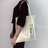 Women Canvas Tote Bag Cotton Cloth Letter Print Shopping Bags Foldable Female Handbag Reusable Eco B