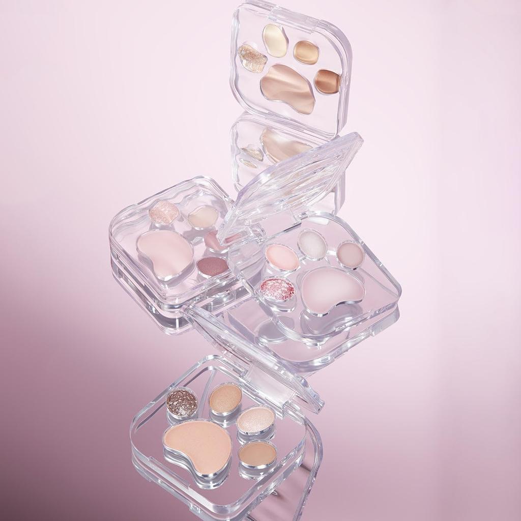 MilleFee Meow Paws Eyeshadow Palette Cat Eye Makeup Eyeshadow Cosmetics Glitter MilleFee Paw Palette (06 Omowaseburi) 5-Color