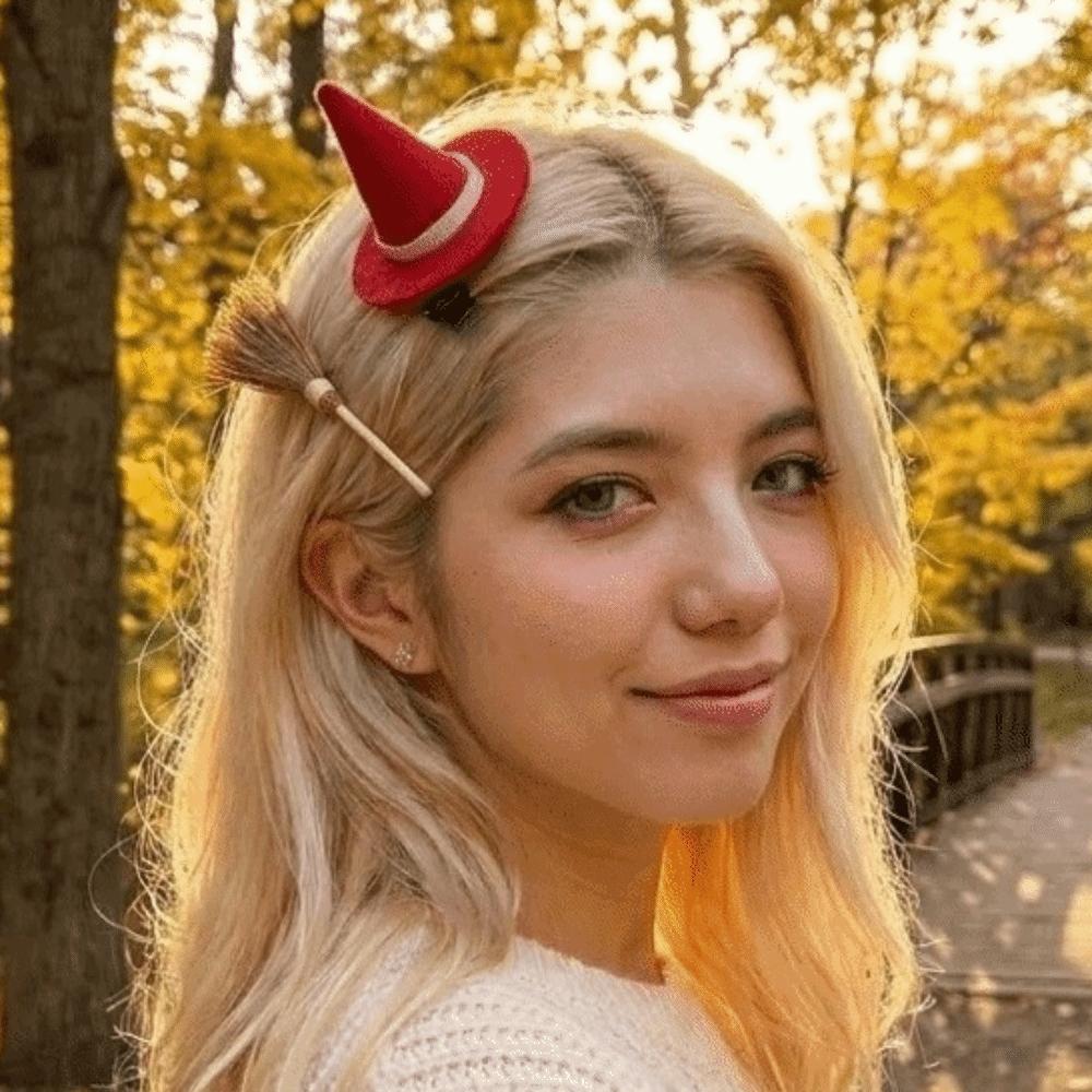 2pcs/set Witch Hat Shape Hair Clips Set Mini Cosplay Accessory Cute Hair Barrettes Halloween