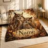 Pair Of Owls Name Coral Fleece Blanket