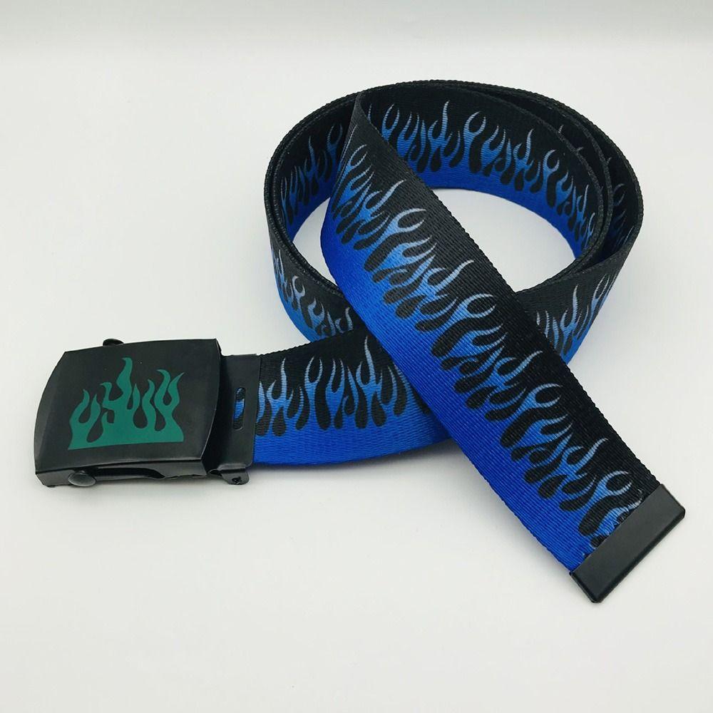 Women Men Jeans Simple Waist Band Canvas Strap Automatic Buckle Waistband Hip Hop Belt