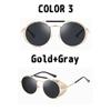 1 Pcs Gothic Steampunk Sunglasses Polarized Mens Womens Brand Designer Vintage Round Metal Frames