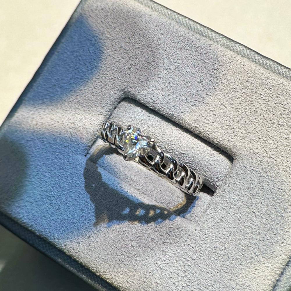 Vinregem 100% стерлинговое серебро 925 пробы 3EX VVS1 D цвет огранка сердце 5 мм 0.5ct настоящий муассанит бриллианты кольцо для женщин свадебная вечеринка ювелирные изделия подарки