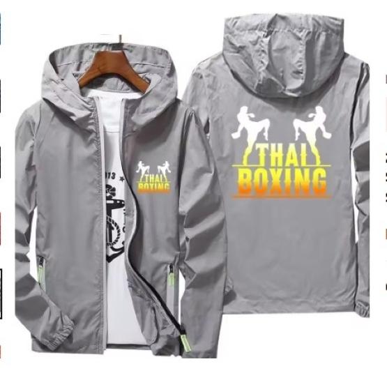 Муай Тай Кикбоксинг ММА UFFC Куртка Толстовка Ветровка Худи на молнии Мужская Женская Детская Унисекс Длинный рукав Принт Спорт Зал Фитнес Тренировка