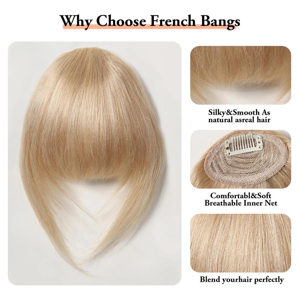 HAIRCUBE Натуральные прямые человеческие волосы Remy Челка Коричневые человеческие волосы Тупая челка Человеческие волосы для женщин Наращивание волос Воздушная челка Кусочки 4,5 дюйма