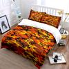 Camouflage Pattern Orange Bedding Duvet Cover Set Duvet Cover Pillowcases  (1*Duvet Cover 2*Pillowcases, without duvet insert)