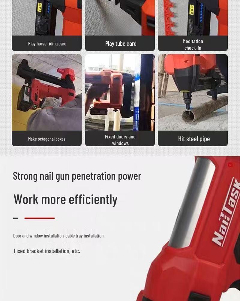 Беспроводной стальной гвоздезабивной пистолет NailMaster 90S3 Третьего Поколения с Литиевой Батареей